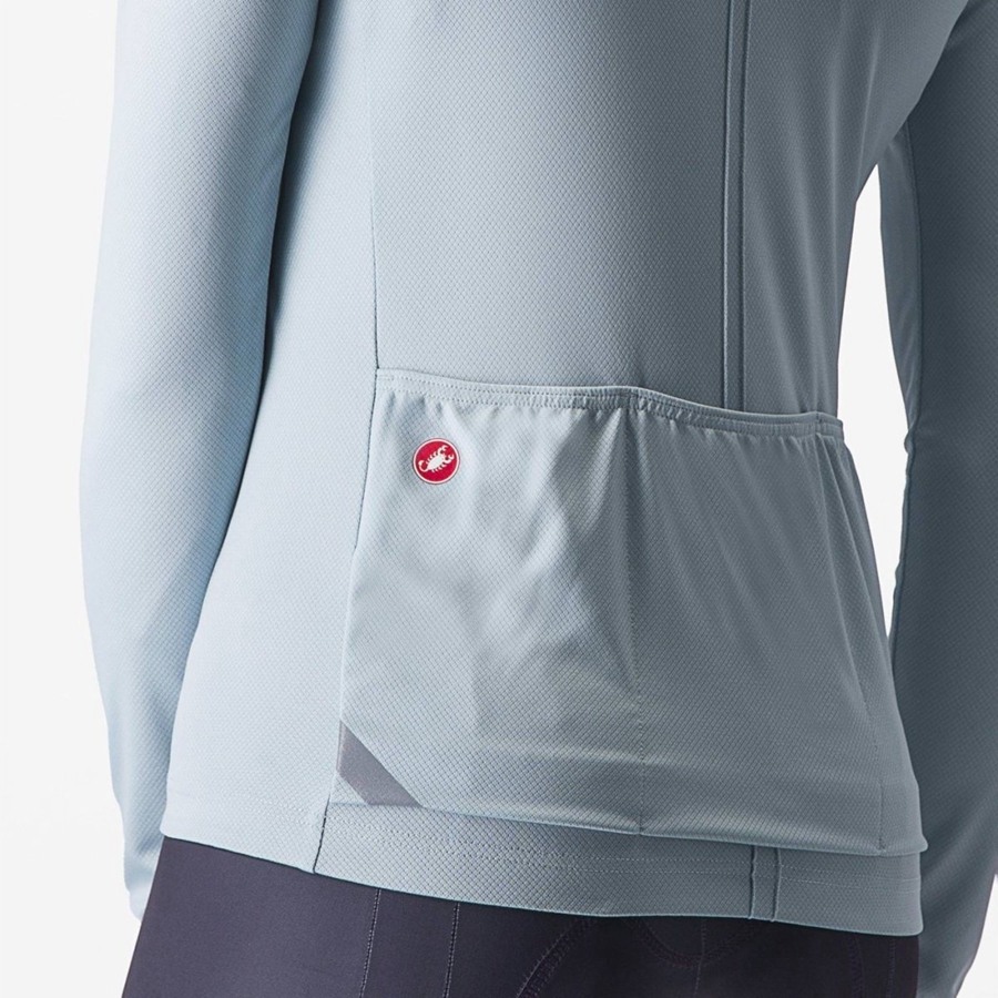 Castelli ANIMA 4 LONG SLEEVE Trikot Damen Blau | 78049-LDNP