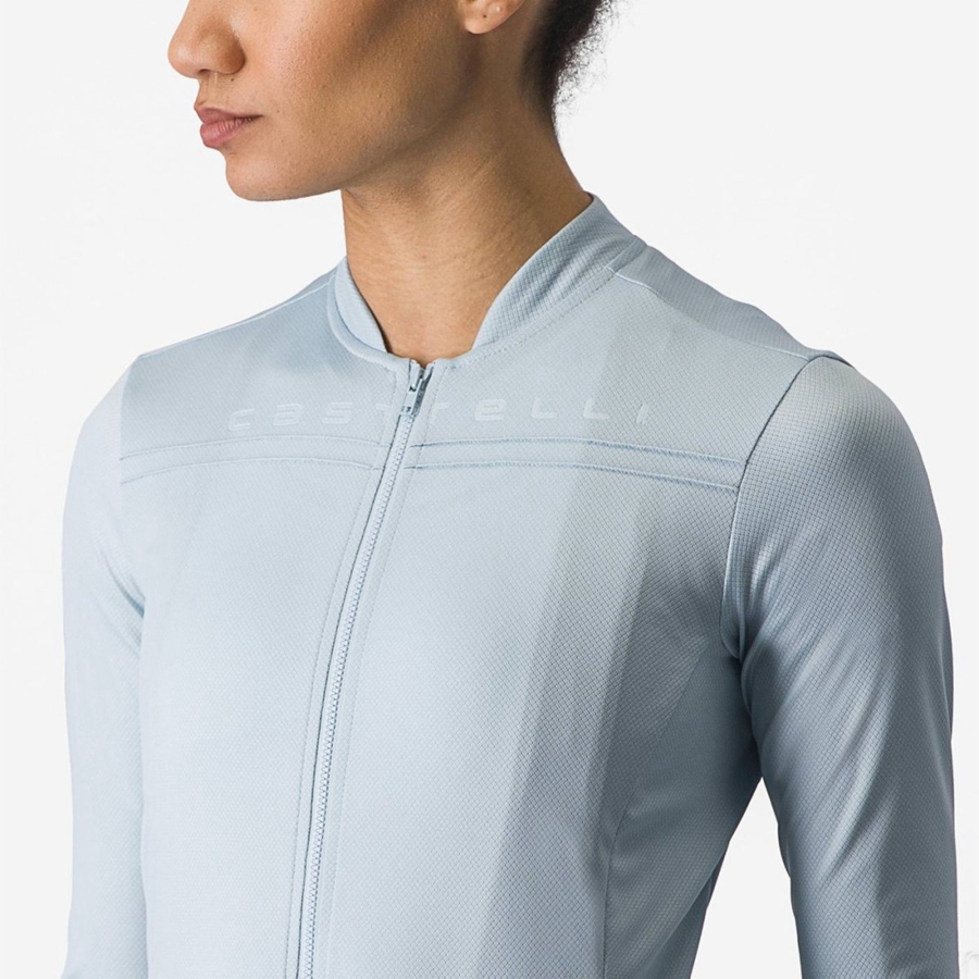 Castelli ANIMA 4 LONG SLEEVE Trikot Damen Blau | 78049-LDNP