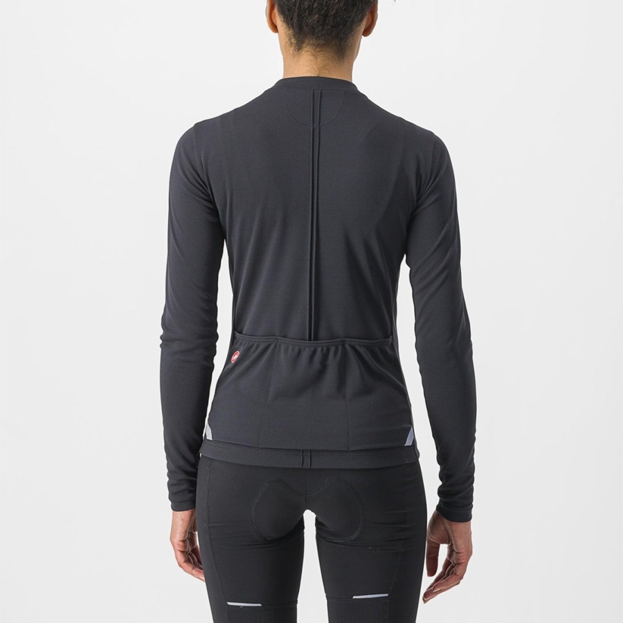 Castelli ANIMA 4 LONG SLEEVE Trikot Damen Schwarz | 79561-NUXK