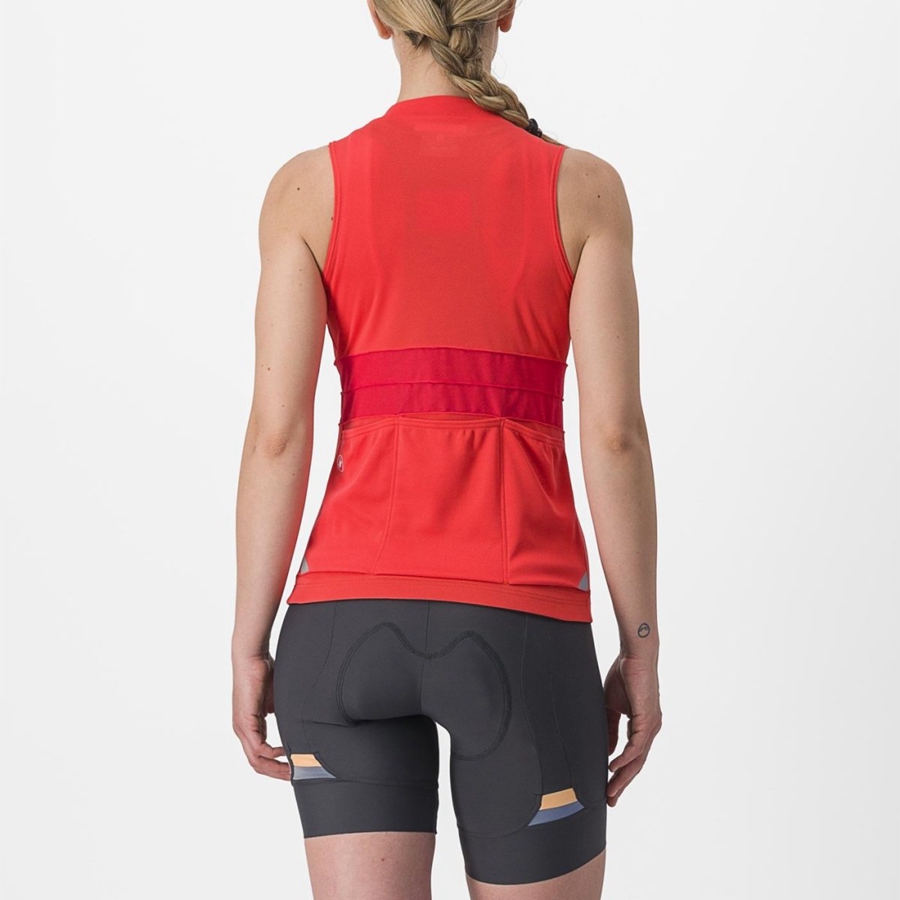 Castelli ANIMA 4 SLEEVELESS Trikot Damen Orange | 38710-MHPF