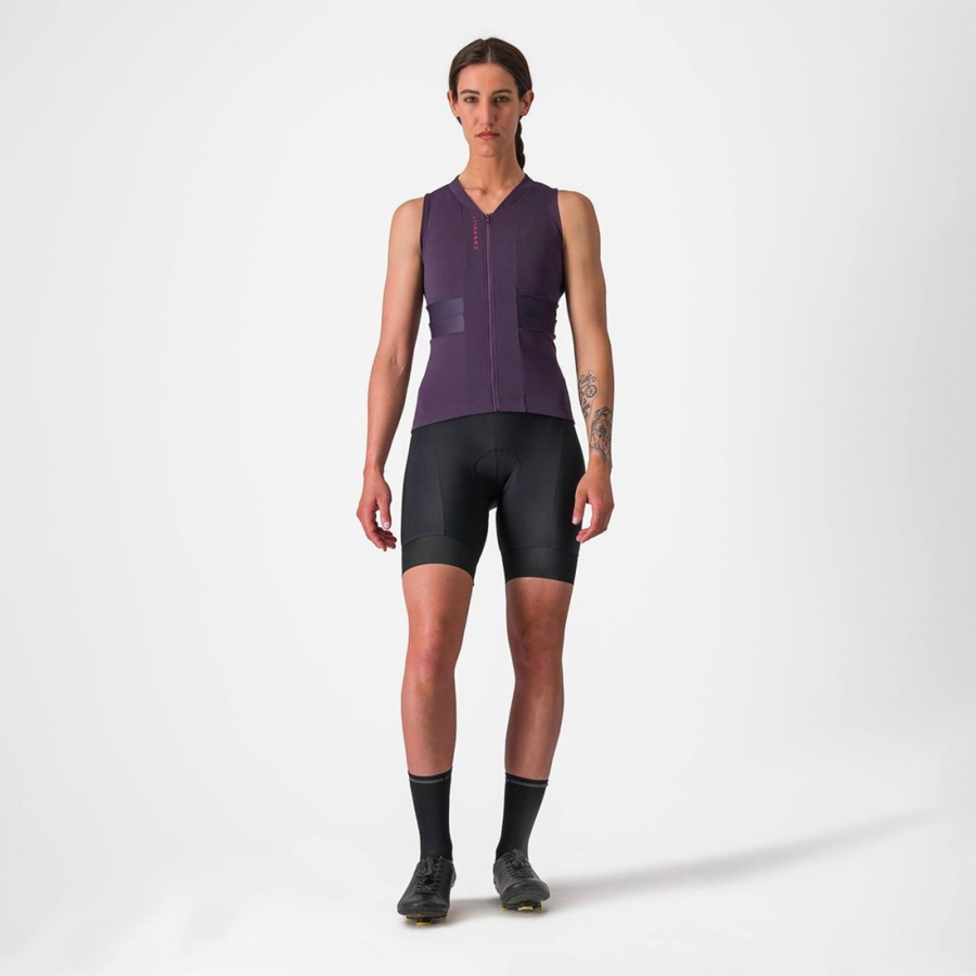 Castelli ANIMA 4 SLEEVELESS Trikot Damen Lila Weiß | 52604-MHOQ