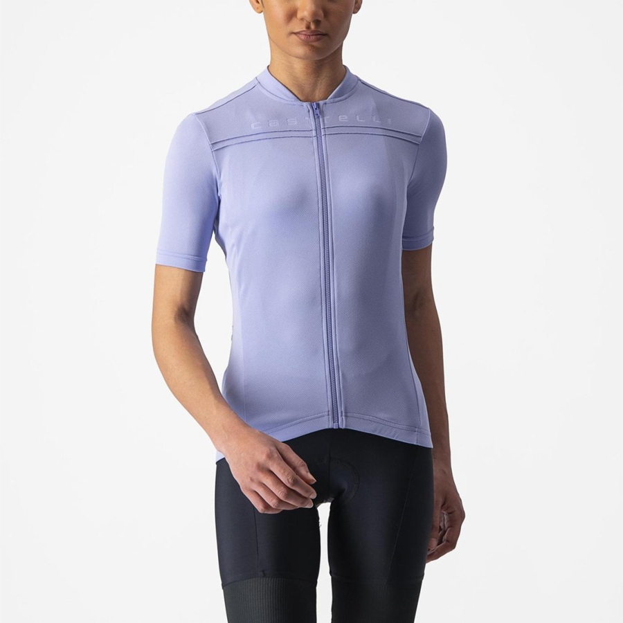 Castelli ANIMA 4 Trikot Damen Lila Weiß | 70481-ZOWF