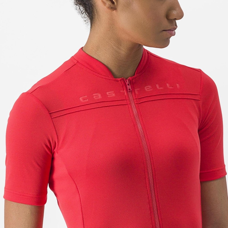 Castelli ANIMA 4 Trikot Damen Rot | 20176-STED