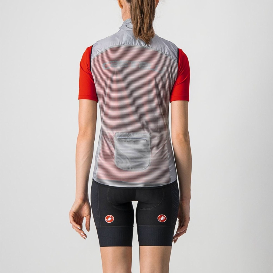 Castelli ARIA W Weste Damen Silber Grau | 70639-NRBA