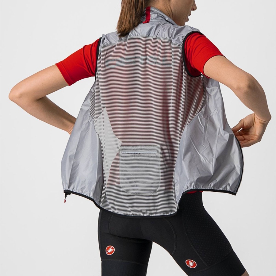 Castelli ARIA W Weste Damen Silber Grau | 70639-NRBA