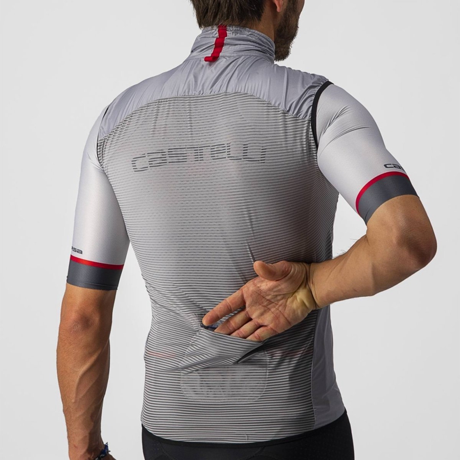 Castelli ARIA Weste Herren Silber Grau | 42831-QPCG