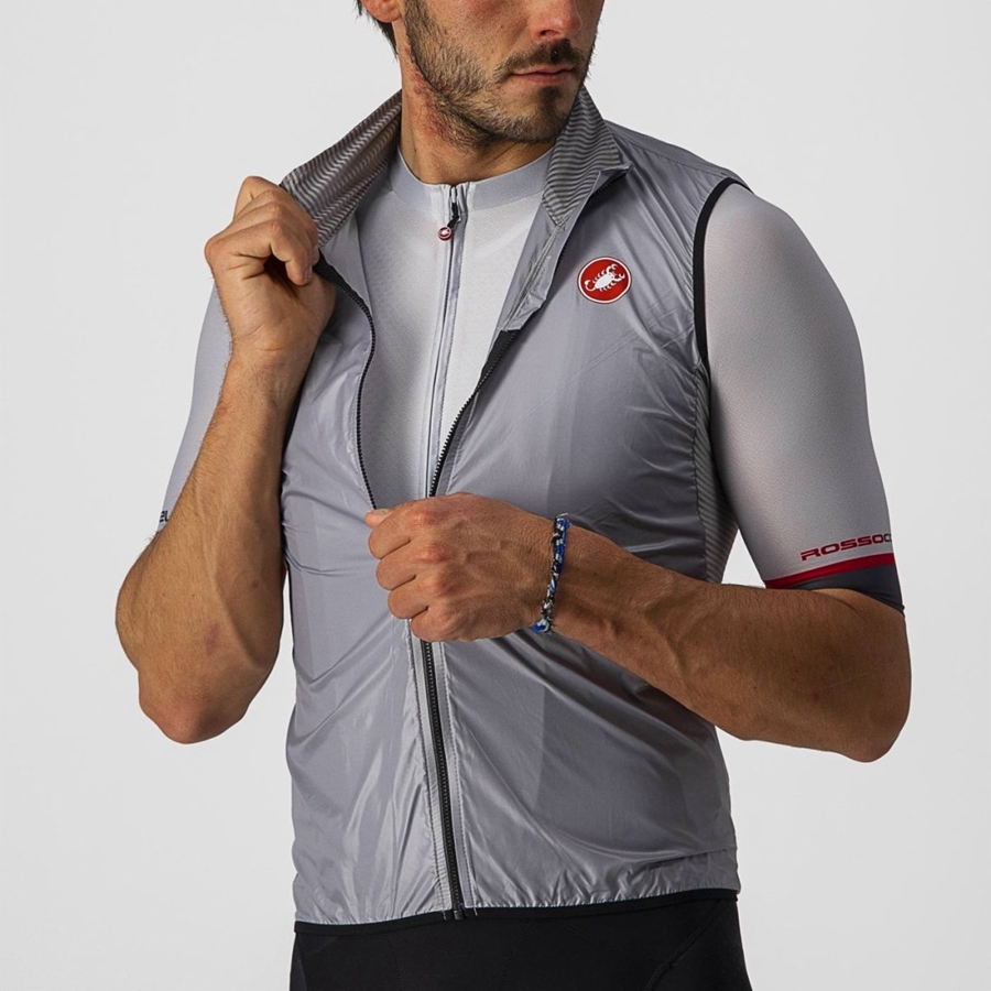 Castelli ARIA Weste Herren Silber Grau | 42831-QPCG