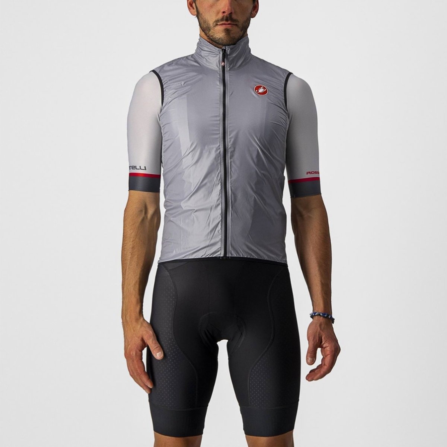 Castelli ARIA Weste Herren Silber Grau | 42831-QPCG