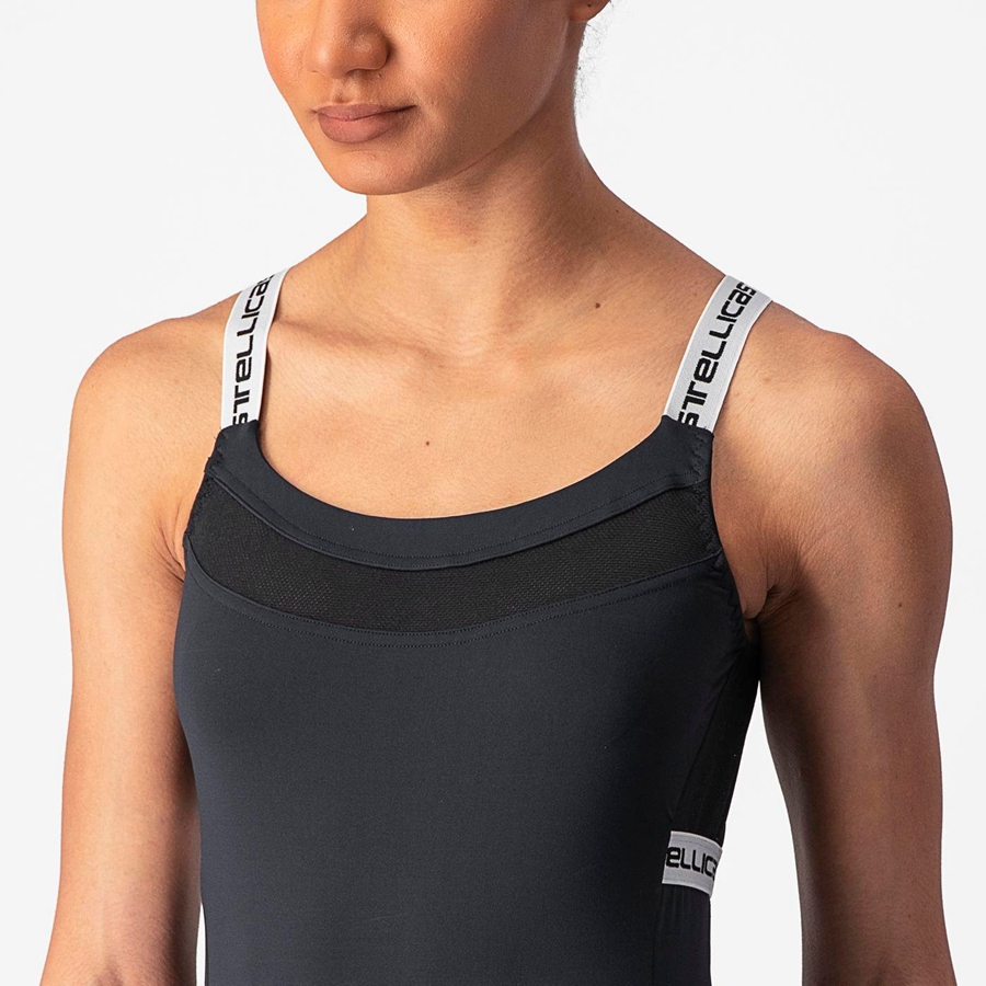 Castelli BAVETTE TOP Trikot Damen Schwarz Weiß | 04781-ISZB