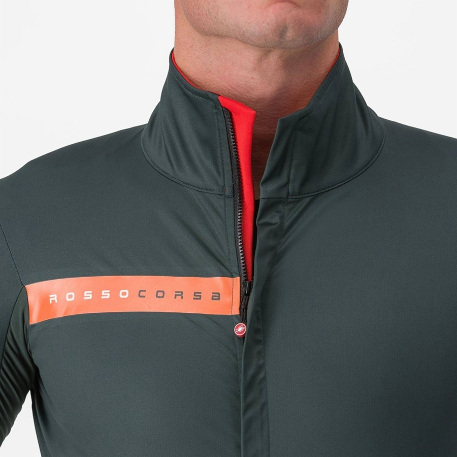 Castelli BETA RoS Jacken Herren Grün Rot Orange | 96483-WHPB