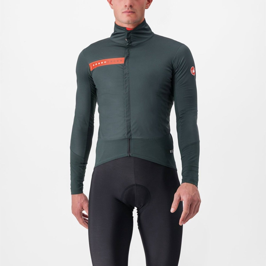 Castelli BETA RoS Jacken Herren Grün Rot Orange | 96483-WHPB