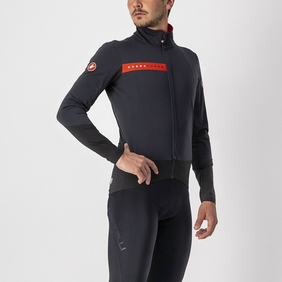 Castelli BETA RoS Jacken Herren Schwarz Rot | 53627-LTRD