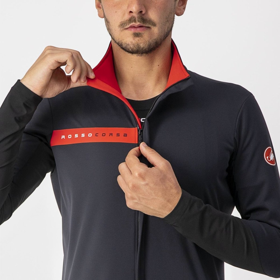 Castelli BETA RoS Jacken Herren Schwarz Rot | 53627-LTRD