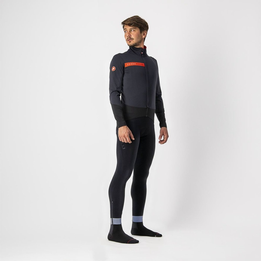 Castelli BETA RoS Jacken Herren Schwarz Rot | 53627-LTRD