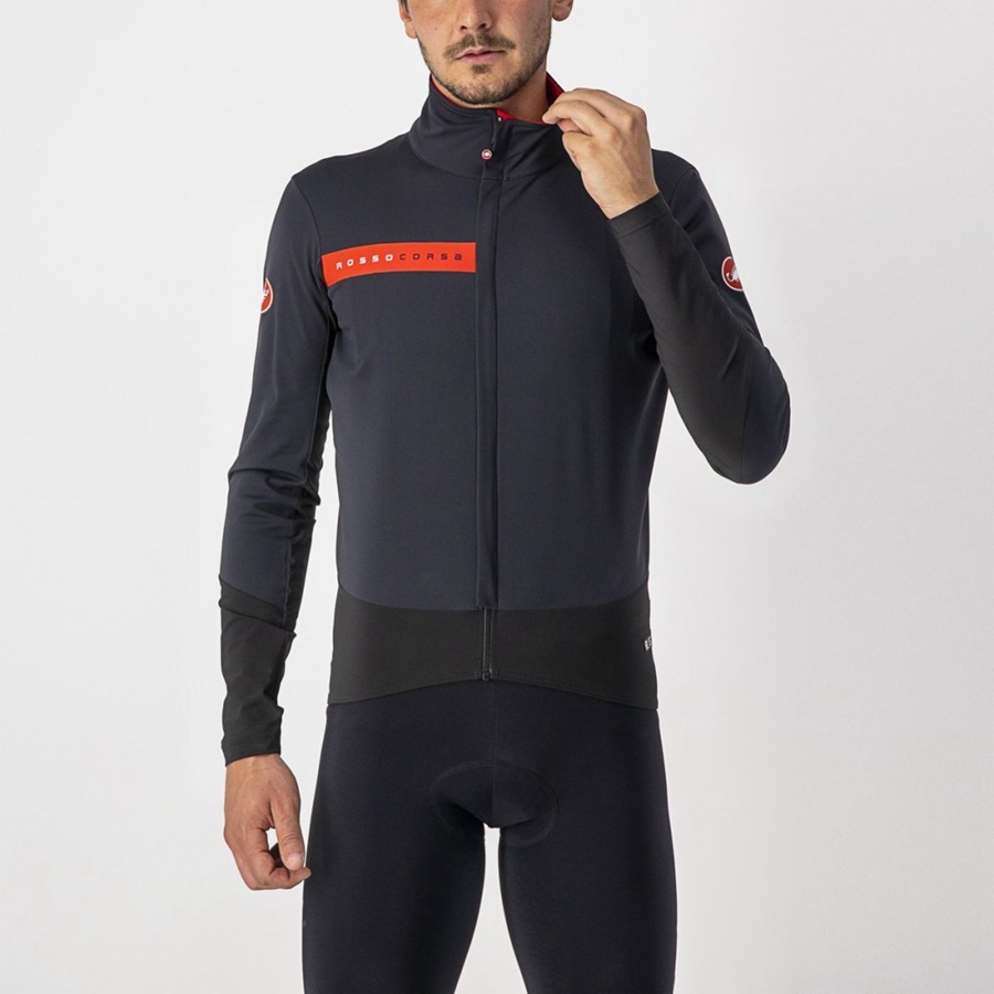 Castelli BETA RoS Jacken Herren Schwarz Rot | 53627-LTRD