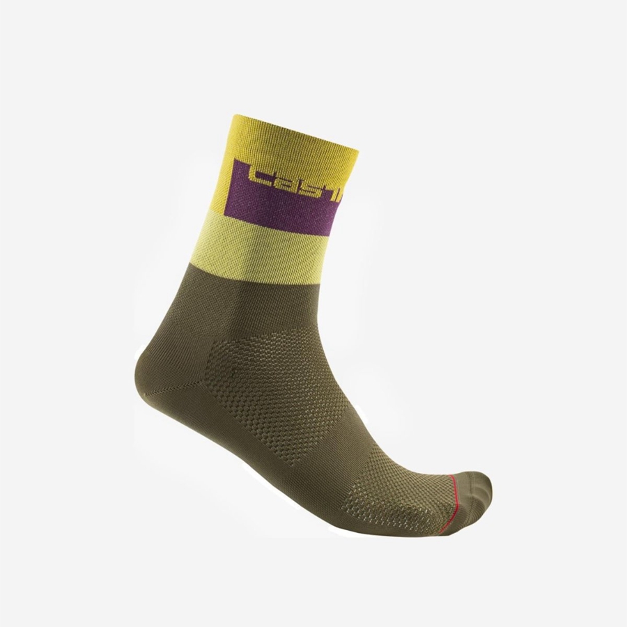 Castelli BLOCCO 15 Socken Herren Grün | 10493-LJIW