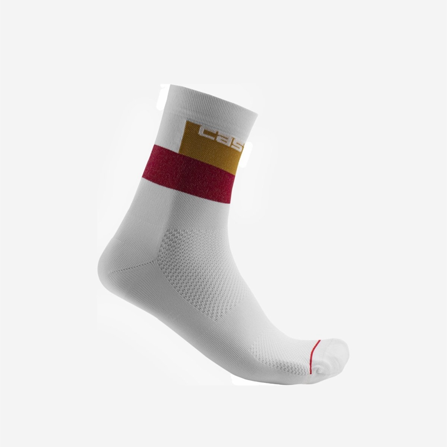 Castelli BLOCCO 15 Socken Herren Weiß | 94135-ORDC