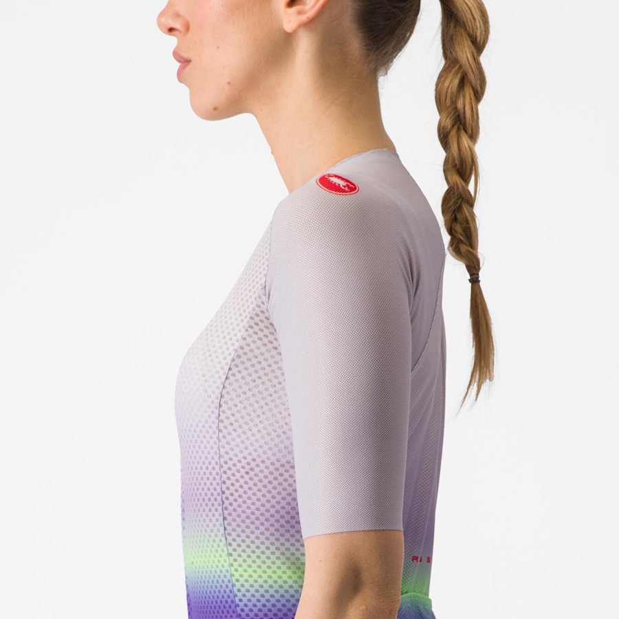 Castelli CLIMBER'S 4.0 W Trikot Damen Lila Weiß Grün Dunkellila | 90631-TZLJ