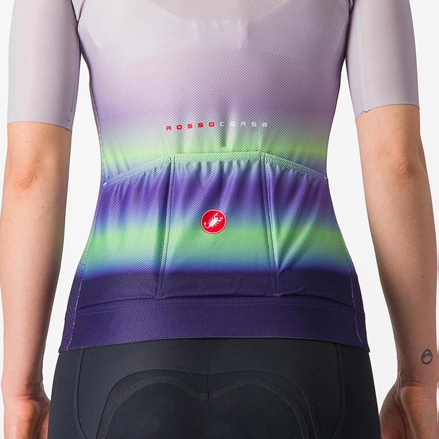 Castelli CLIMBER'S 4.0 W Trikot Damen Lila Weiß Grün Dunkellila | 90631-TZLJ