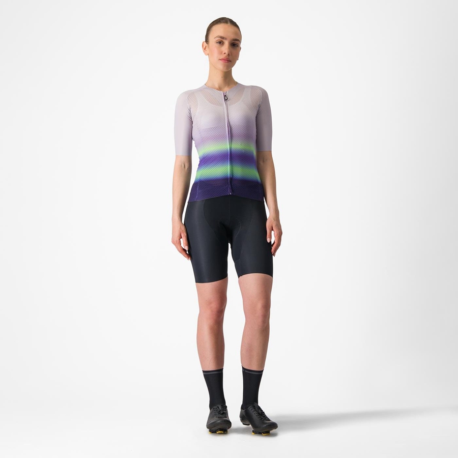 Castelli CLIMBER'S 4.0 W Trikot Damen Lila Weiß Grün Dunkellila | 90631-TZLJ