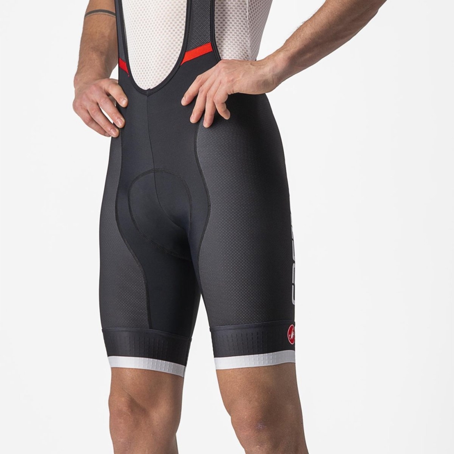 Castelli COMPETIZIONE KIT Shorts Mit Latz Herren Schwarz Silber Grau | 61908-NOSH