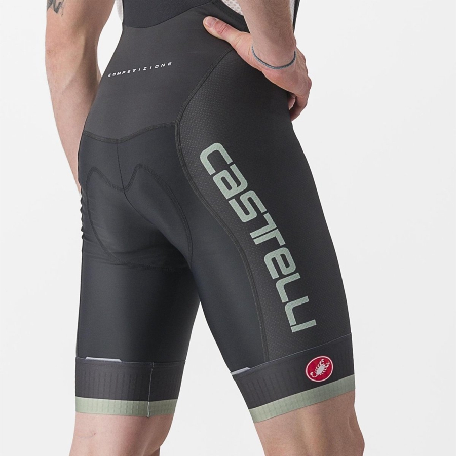 Castelli COMPETIZIONE KIT Shorts Mit Latz Herren Schwarz Grün | 90845-IJAO