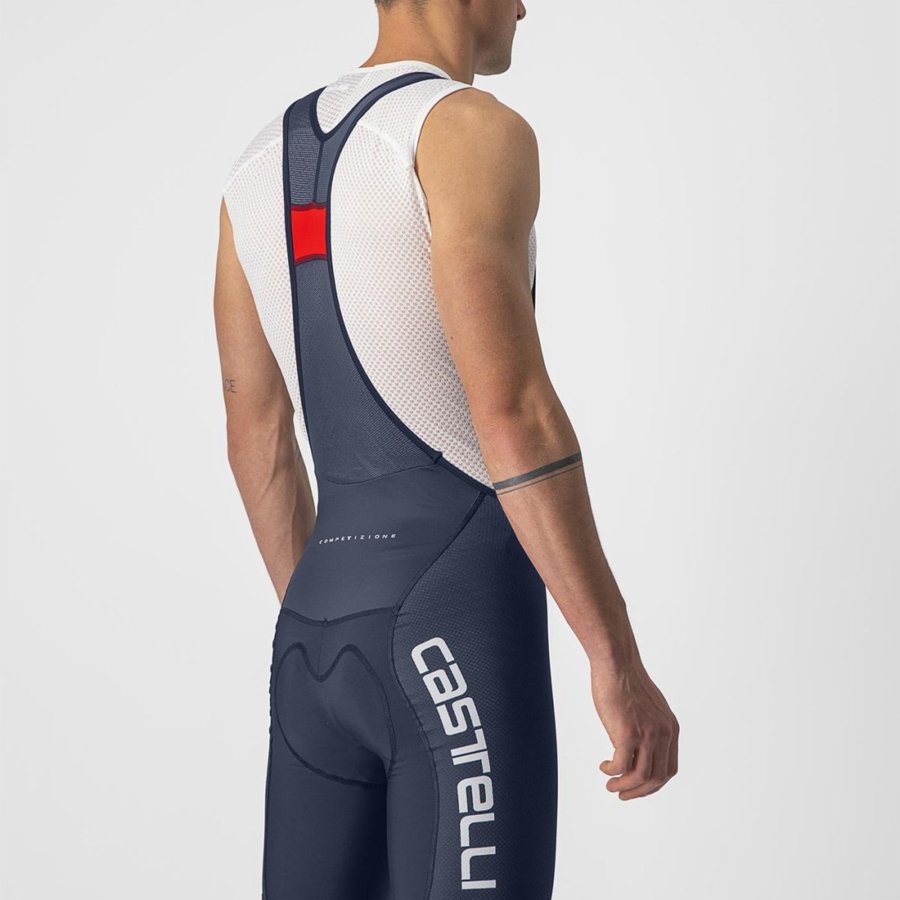 Castelli COMPETIZIONE KIT Shorts Mit Latz Herren Blau Weiß Silber | 05683-NOFT