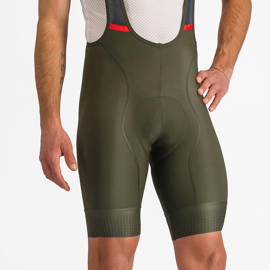 Castelli COMPETIZIONE Shorts Mit Latz Herren Tiefesgrün | 91760-ZJQG