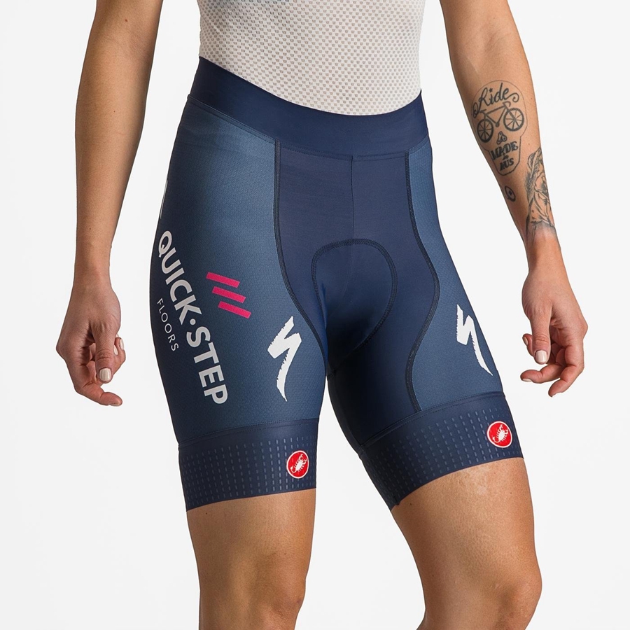 Castelli COMPETIZIONE W Kurze Hose Damen Blau Weiß | 24698-VPYX