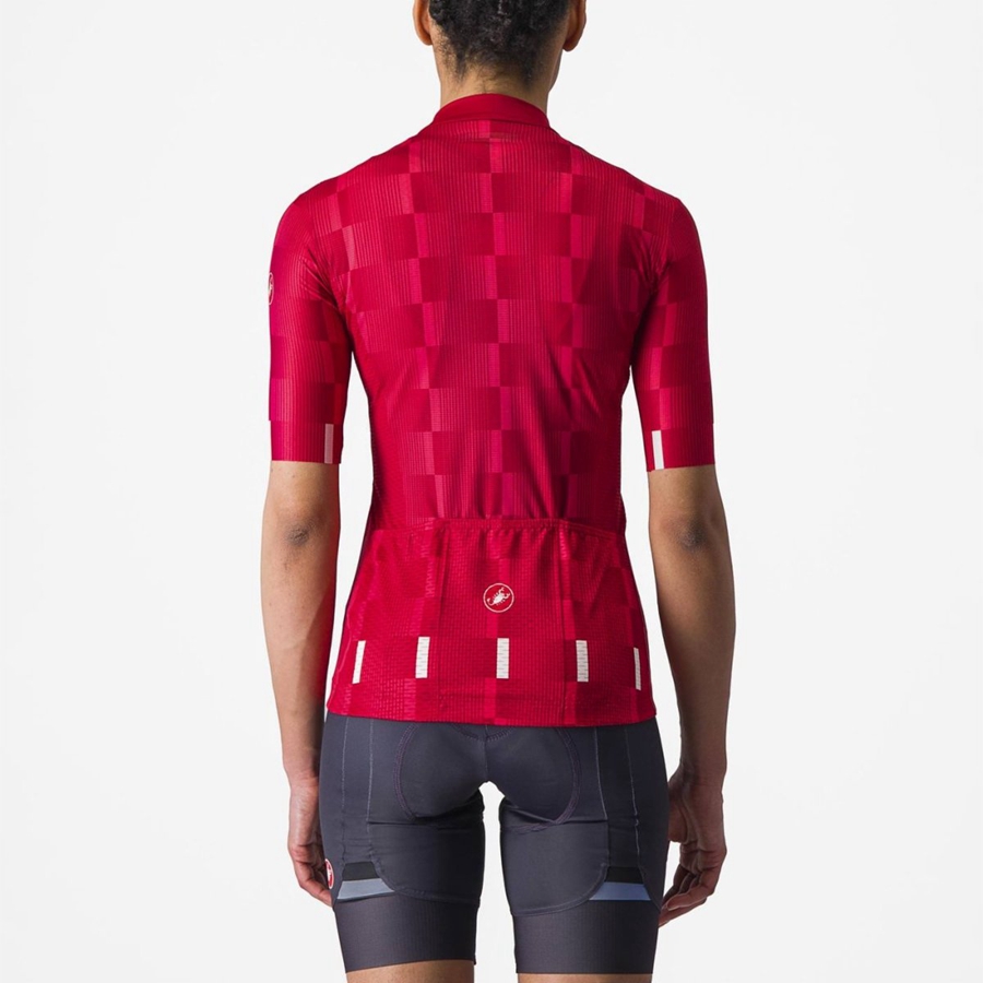 Castelli DIMENSIONE Trikot Damen Rot Weiß | 31620-QZRX