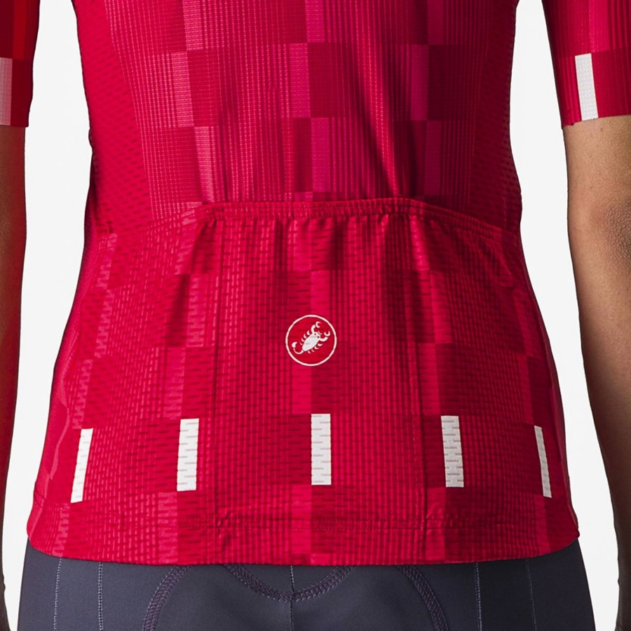 Castelli DIMENSIONE Trikot Damen Rot Weiß | 31620-QZRX