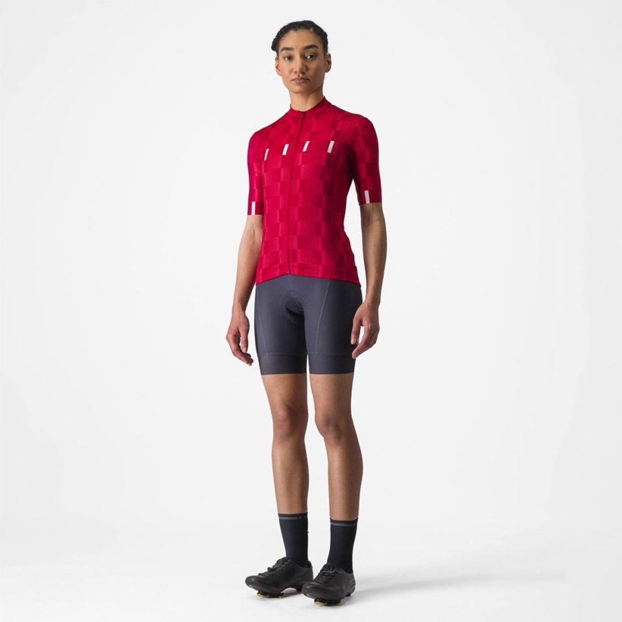 Castelli DIMENSIONE Trikot Damen Rot Weiß | 31620-QZRX