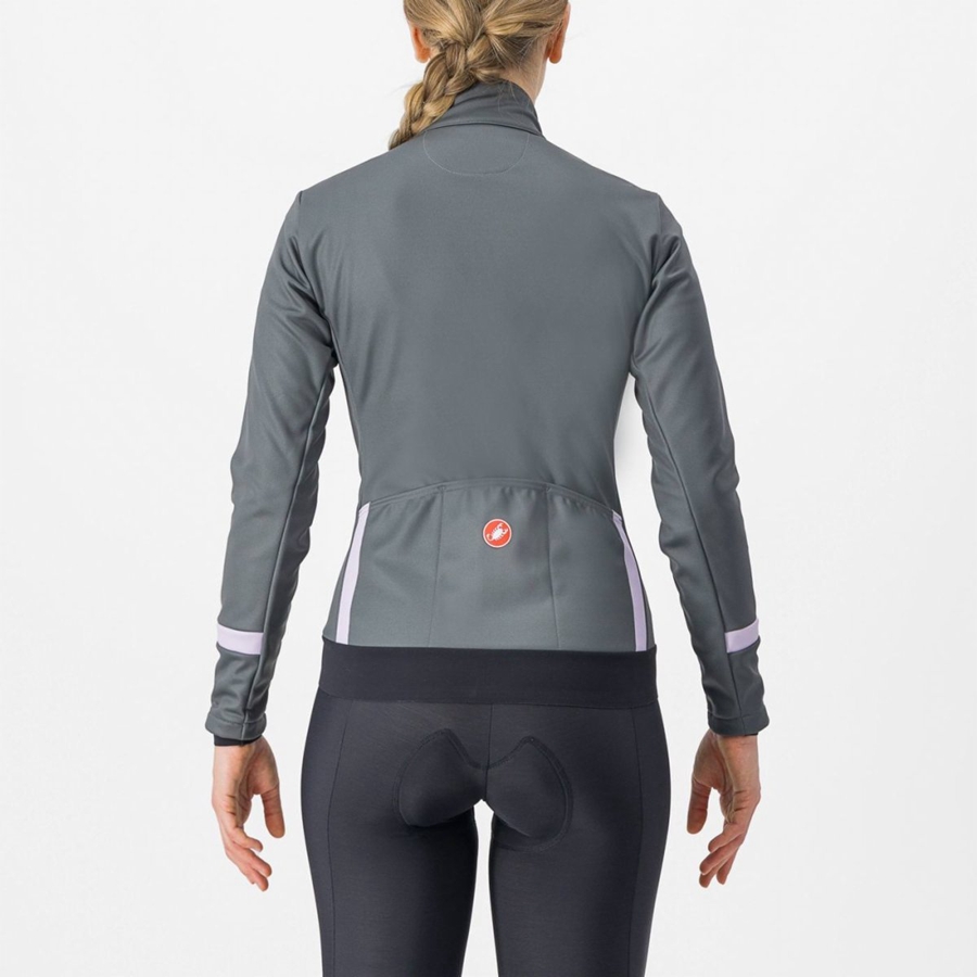 Castelli DINAMICA 2 Jacken Damen Grau Lila | 45790-UTQB