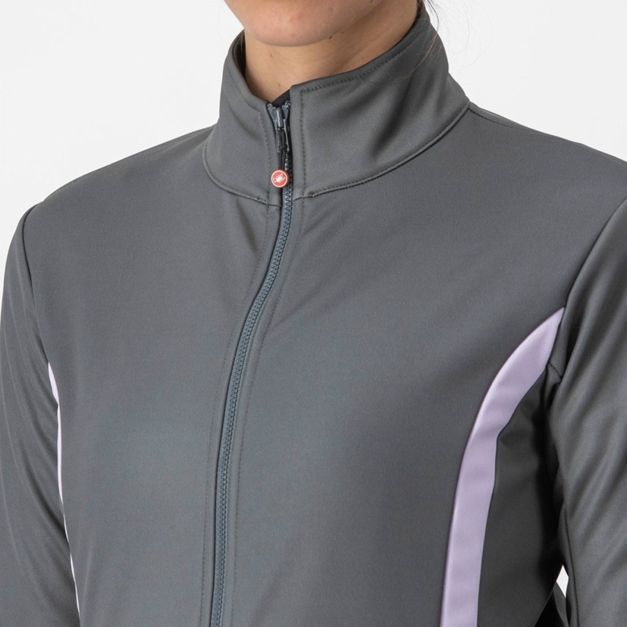 Castelli DINAMICA 2 Jacken Damen Grau Lila | 45790-UTQB