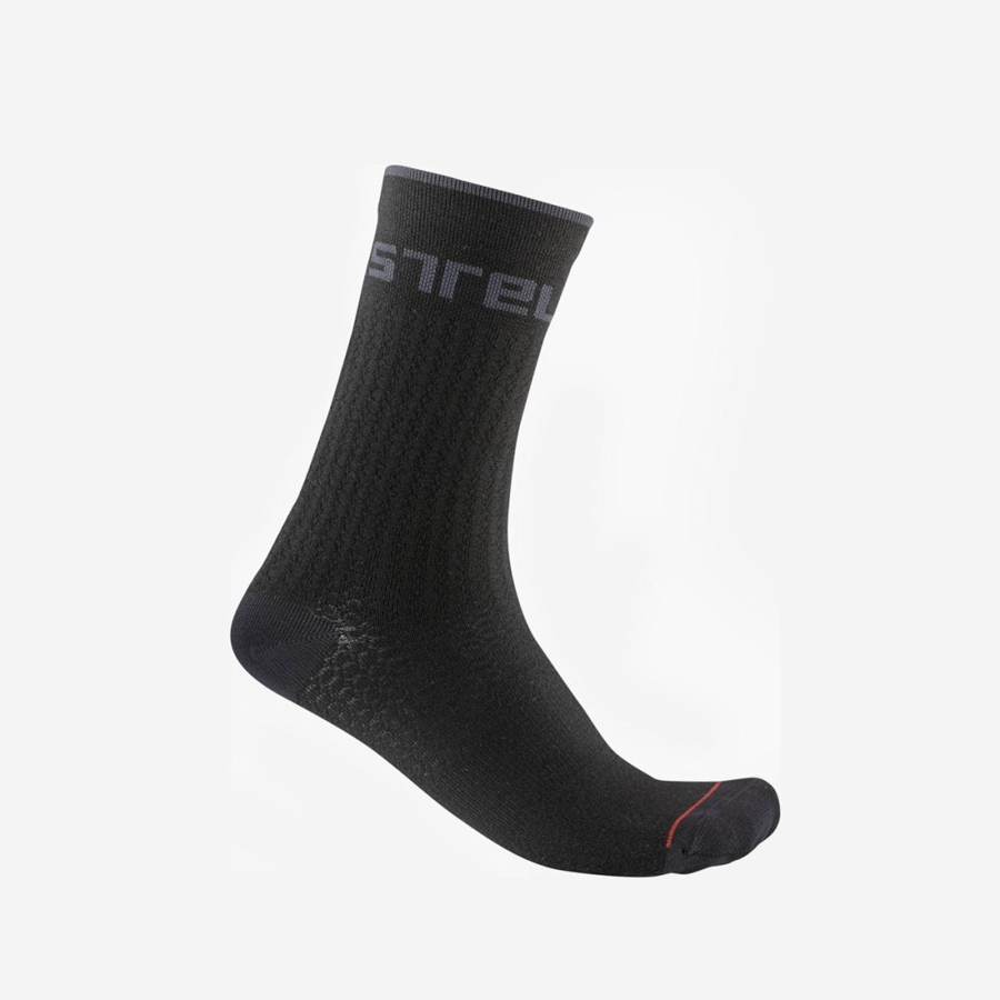 Castelli DISTANZA 20 Socken Herren Schwarz | 25039-MVAQ