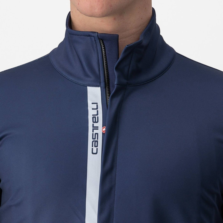 Castelli ENTRATA Jacken Herren Blau Silber | 91074-IPBA