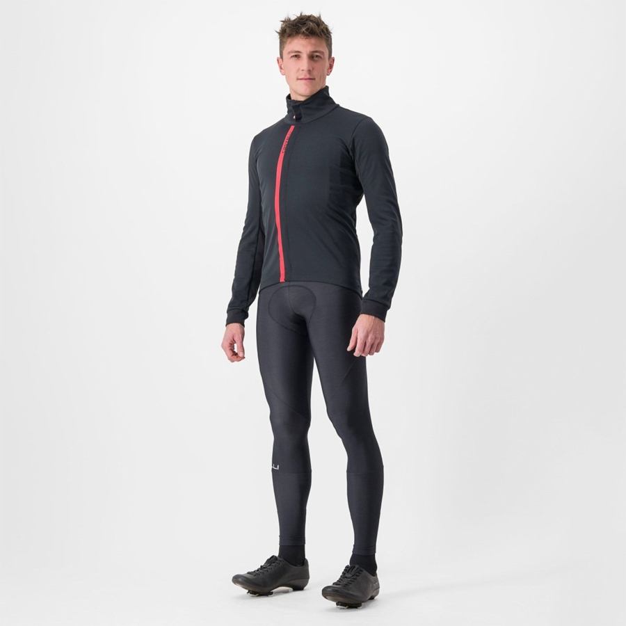 Castelli ENTRATA Jacken Herren Schwarz Rot | 14892-QYHU