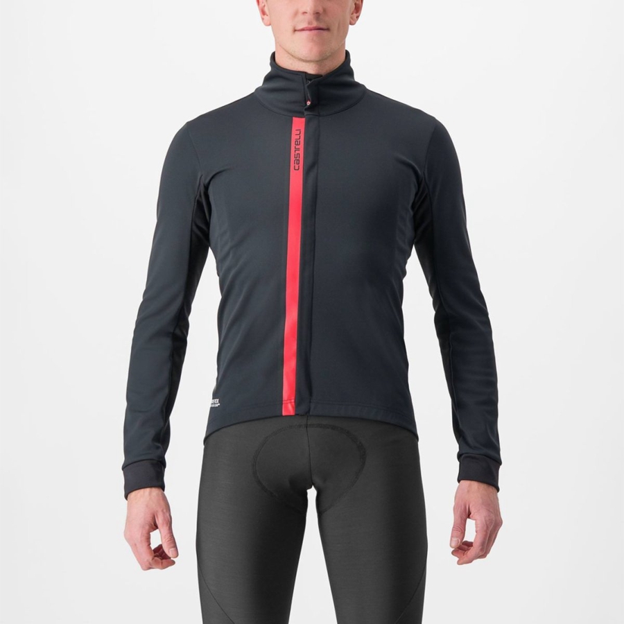 Castelli ENTRATA Jacken Herren Schwarz Rot | 14892-QYHU