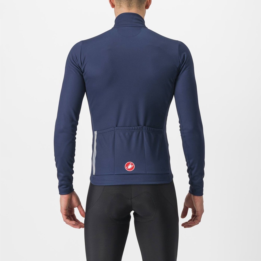 Castelli ENTRATA THERMAL Trikot Herren Blau Silber Grau | 27148-XYMG