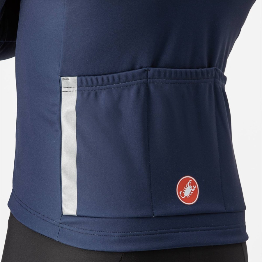 Castelli ENTRATA THERMAL Trikot Herren Blau Silber Grau | 27148-XYMG