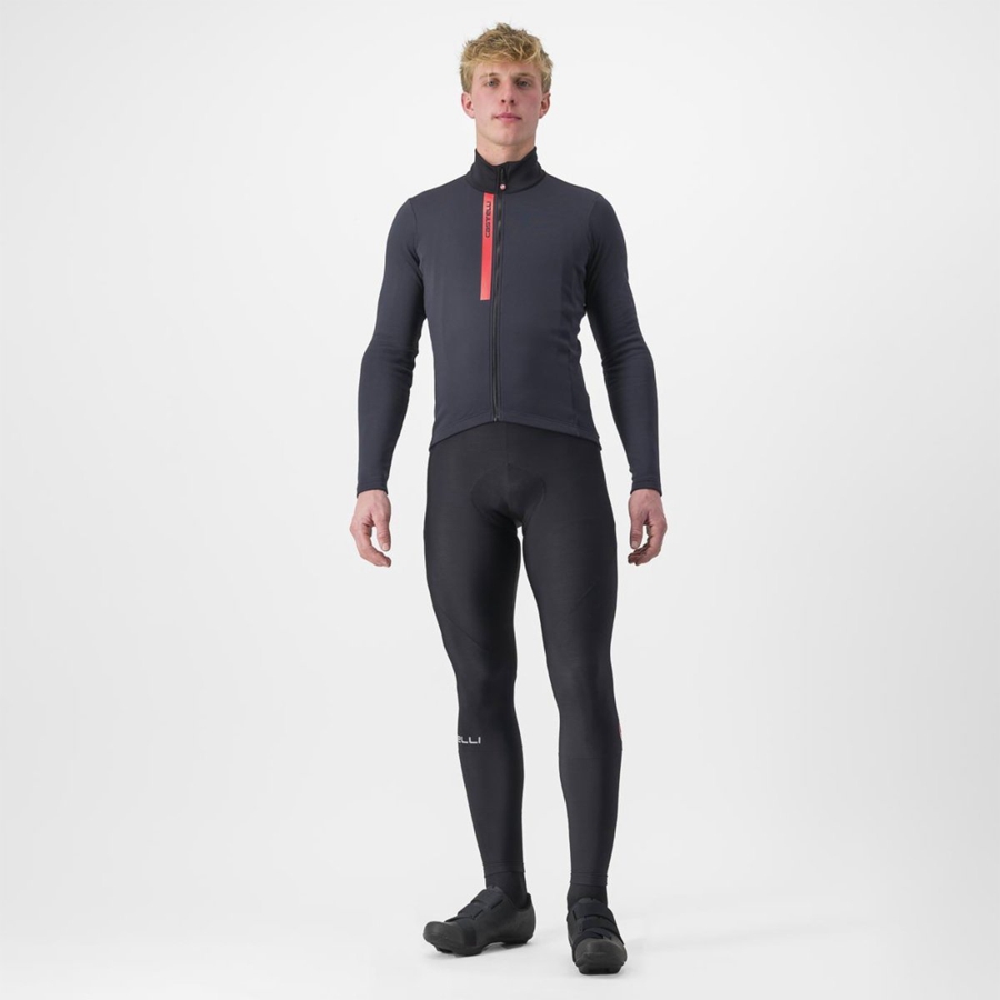 Castelli ENTRATA THERMAL Trikot Herren Schwarz Rot | 04328-YCXA