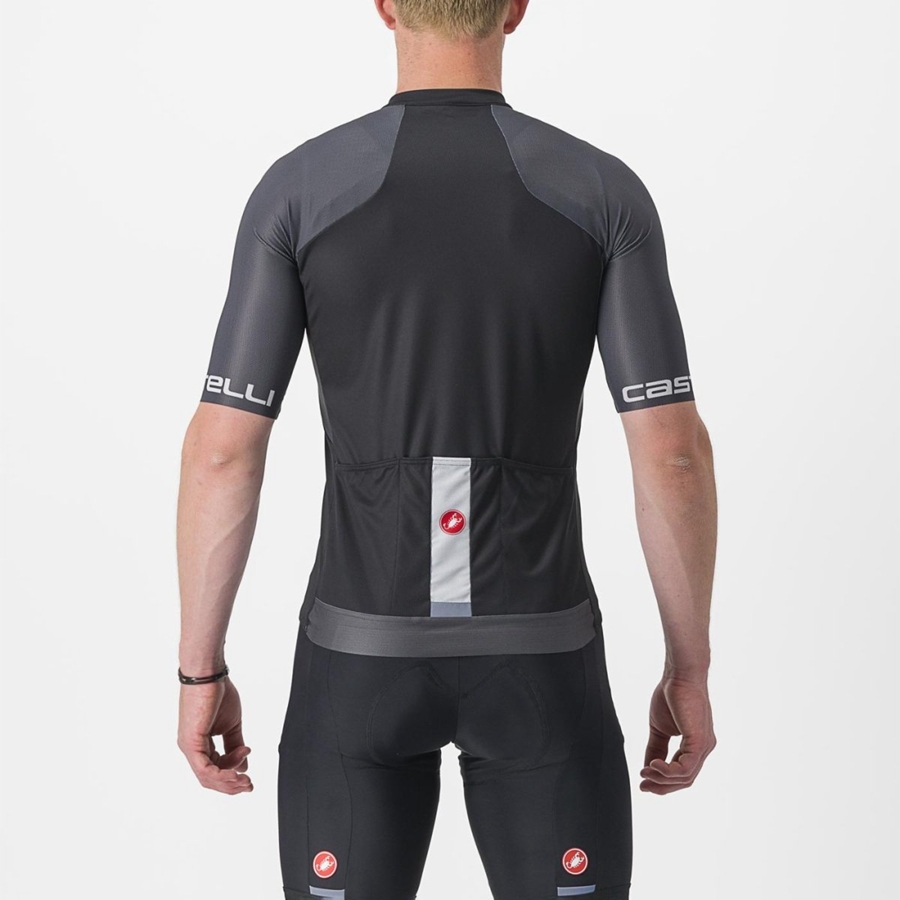 Castelli ENTRATA VI Trikot Herren Schwarz Dunkelgrau Silber | 26498-KLUF