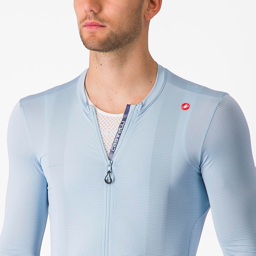 Castelli ESPRESSO LS Trikot Herren Blau Blau | 97342-CTHQ