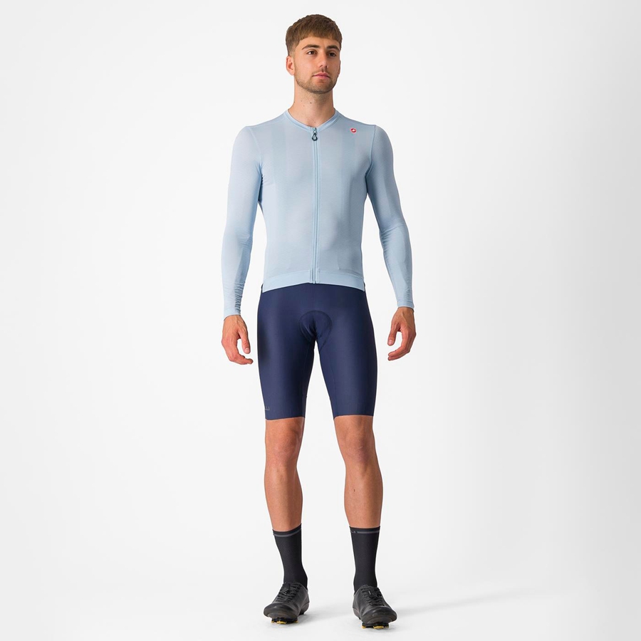 Castelli ESPRESSO LS Trikot Herren Blau Blau | 97342-CTHQ