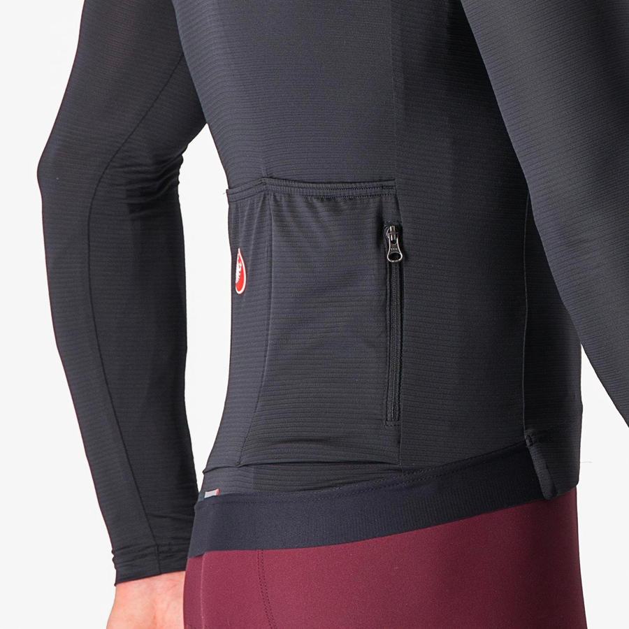 Castelli ESPRESSO LS Trikot Herren Schwarz Dunkelgrau | 51698-IMYU