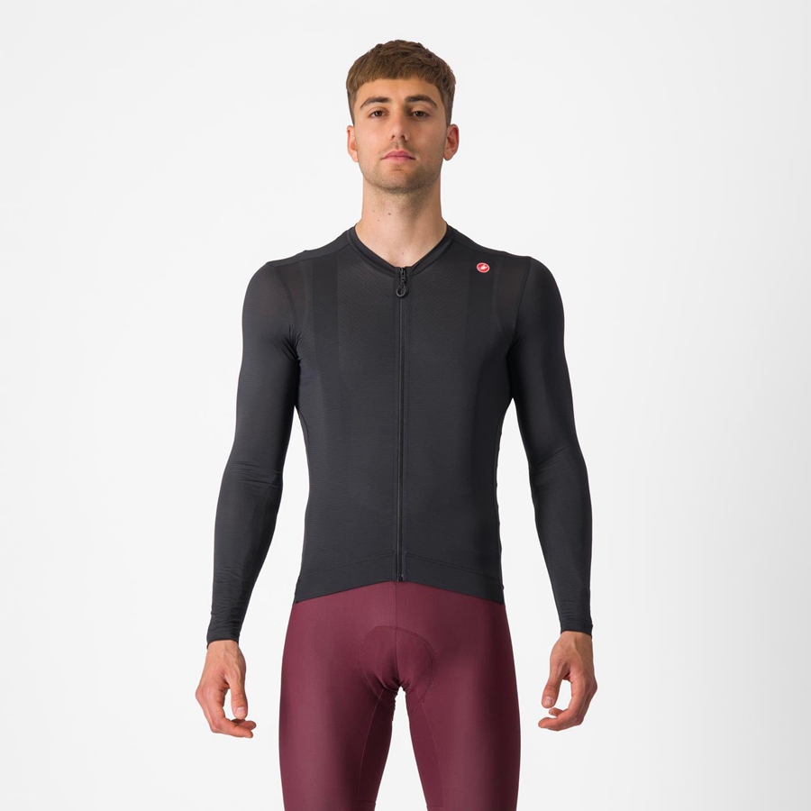 Castelli ESPRESSO LS Trikot Herren Schwarz Dunkelgrau | 51698-IMYU