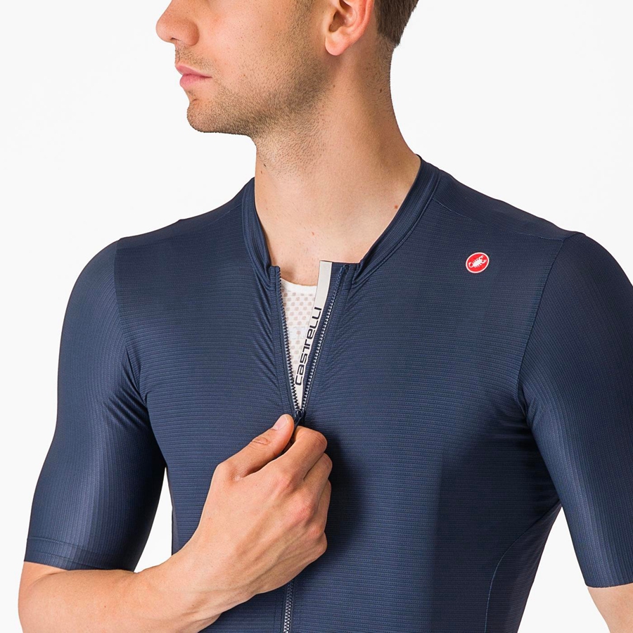 Castelli ESPRESSO Trikot Herren Blau Silber | 65130-SQTK