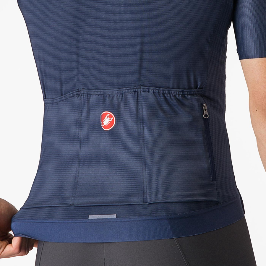 Castelli ESPRESSO Trikot Herren Blau Silber | 65130-SQTK