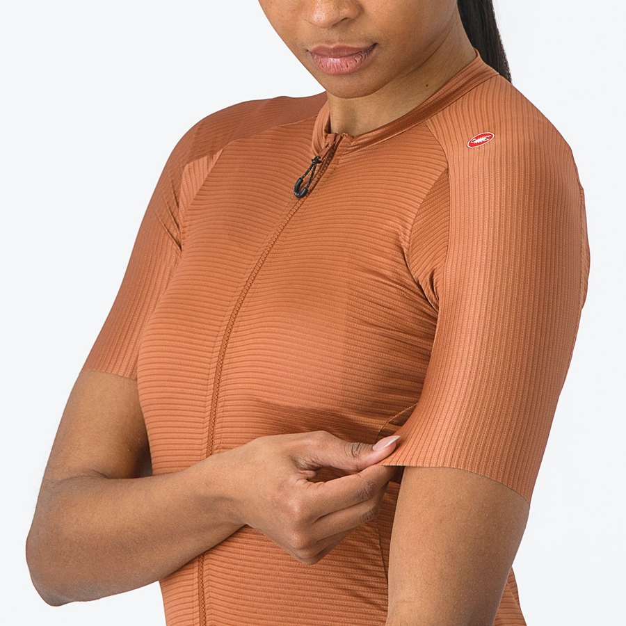 Castelli ESPRESSO W Trikot Damen Beige Dunkelgrau | 59240-UKLY