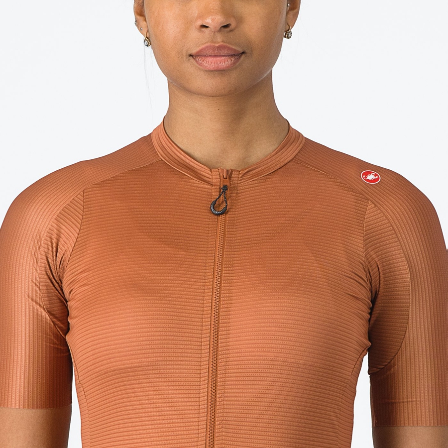 Castelli ESPRESSO W Trikot Damen Beige Dunkelgrau | 59240-UKLY